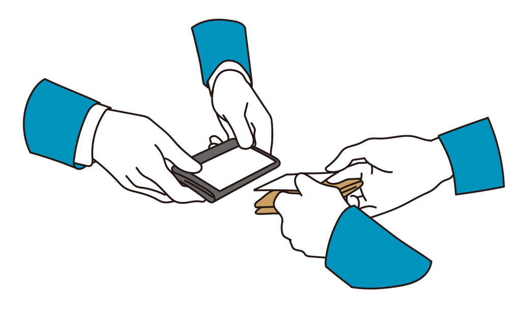 名刺の受け渡し